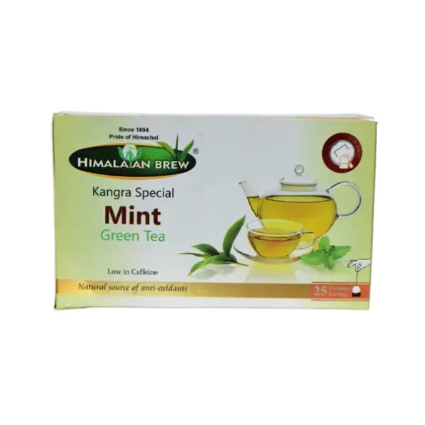 Himalayan Brew Mint Green Tea Bags, 25 Sachets Per Box, HimalayanBrewBNO02-MT-1.webp, HimalayanBrewBNO02 MT 1