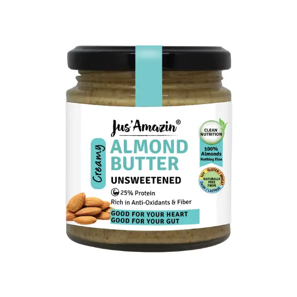 Creamy Almond Butter, Unsweetened, 200 gm