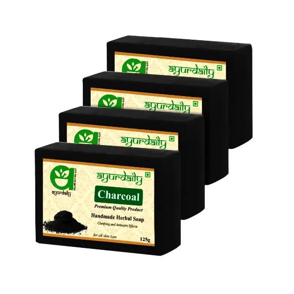 Herbal Charcoal Soap, Pack of 4