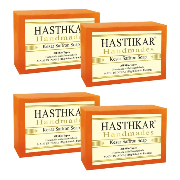 Glycerine Kesar Saffron Soap, 125 gm, Pack of 4