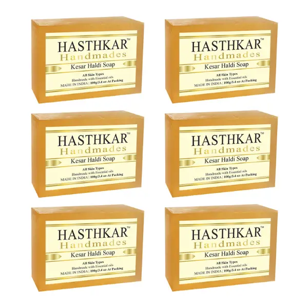 Glycerine Kesar Haldi Soap, 100gm, Pack of 6