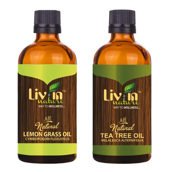 Set of 2 Essential Oils, Lemongrass, Teatree, 5 ml