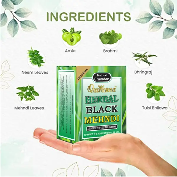 QuikHenna Herbal Black Mehndi For All Hair Type 65gm, Pack of 2 - Herbkart