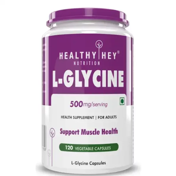 HealthyHey L, Glycine, 500 mg, Support Brain and Sleep Health, 120 Veg. Capsules, HHGLY120500-1.webp, HHGLY120500 1