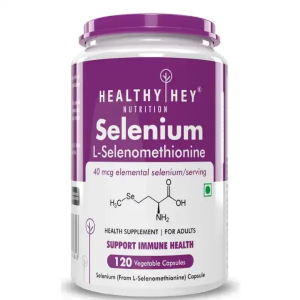 HealthyHey Selenium Capsules, 40mcg, Non, GMO & Superior Absorption, 120 Vegetarian Capsules, HHSEL40120-R-1.webp, HHSEL40120 R 1