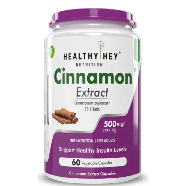 Cinnamon Extract 10:1 Ratio, Support Healthy Glucose Levels, 500mg 60 Veg. Capsules