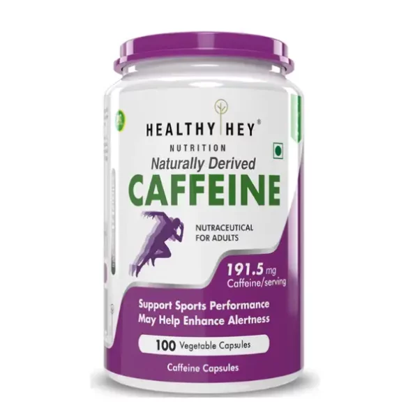 HealthyHey Caffeine Capsules, 200 mg, 100 Veg Capsules available on Herbkart