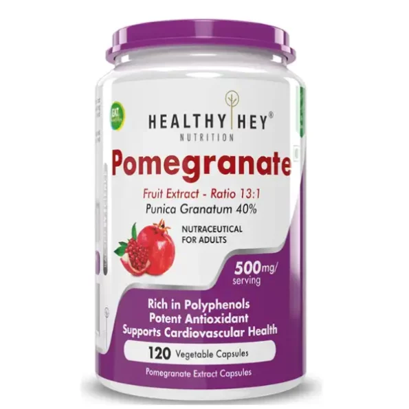 HealthyHey Pomegranate Fruit Extract 500mg- 120 Vegetable Capsules, HHPOM120500-1.webp, HHPOM120500 1