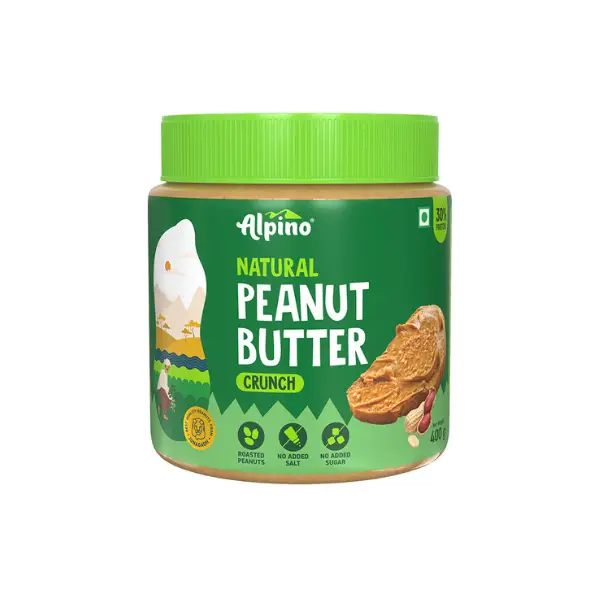 Natural Peanut Butter Crunch, Unsweetened, 30 G Protein, Vegan, 400 gm
