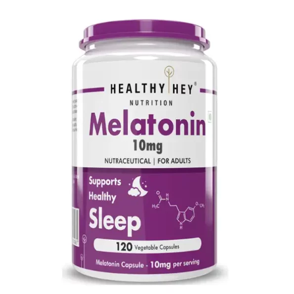 HealthyHey Melatonin 10mg, 120 vegetable capsules - Promotes Relaxation (10mg), HHMEL10mg120-R-1.webp, HHMEL10mg120 R 1