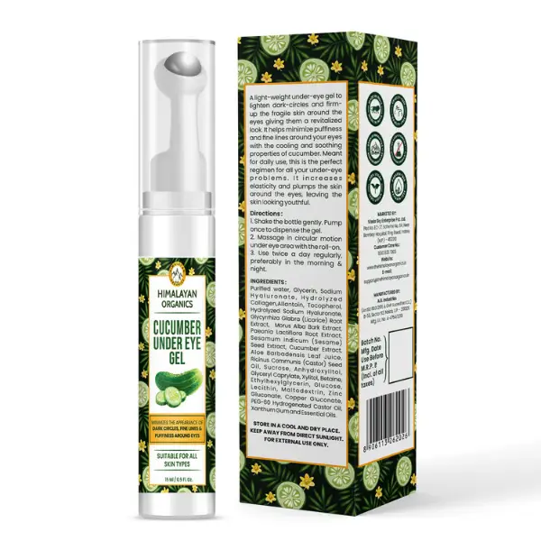 Himalayan Organics Cucumber Under Eye Gel Roll, 15 ml