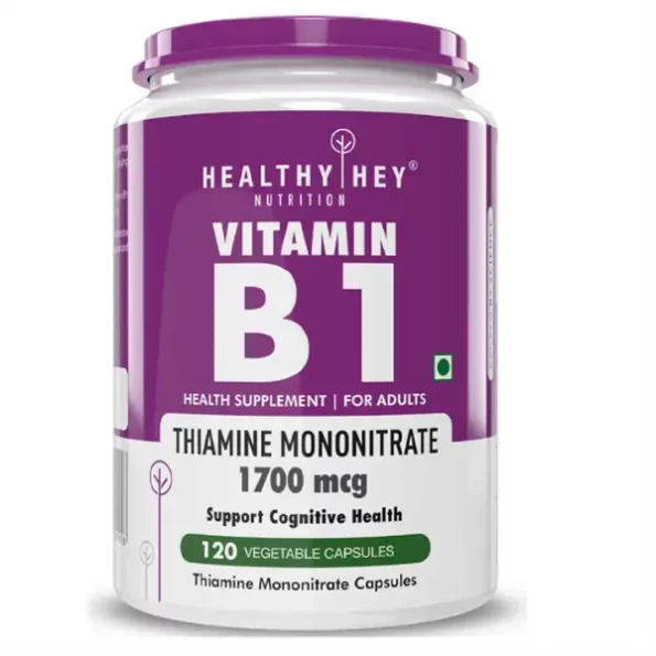 HealthyHey Vitamin B1 Thiamine 1700 mcg - 120 Veg Capsules available on Herbkart