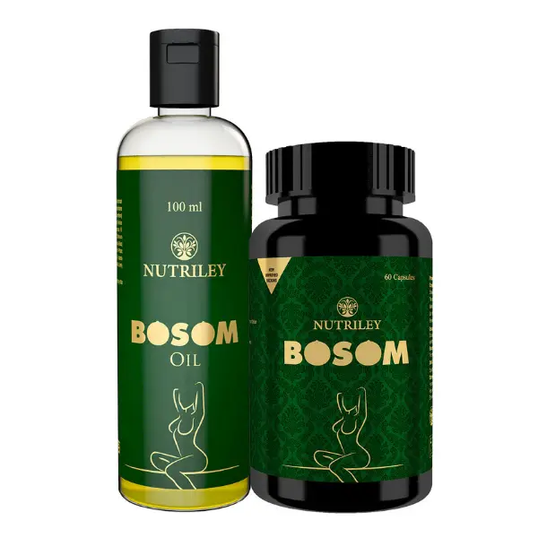 Nutriley Bosom Breast Enlargement Capsules Oil 60 Caps 100 ml oil