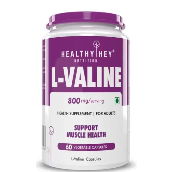 HealthyHey L-Valine 800mg - 60 Vegetable Capsules, HHVAN601000-1.webp, HHVAN601000 1