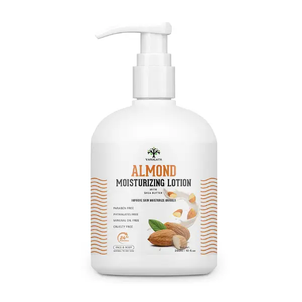 Almond Moisturizing Lotion with Shea Butter Vitamin E and Coconut Oil, 300ml
