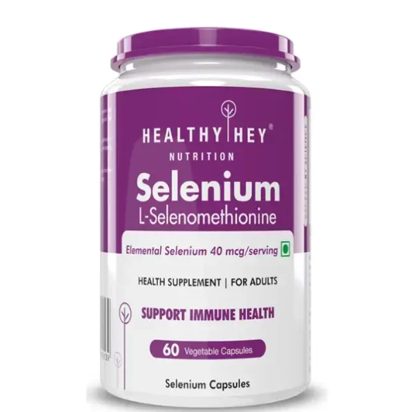 HealthyHey Selenium Capsules, 40mcg, Non, GMO & Superior Absorption, 60 Vegetarian Capsules, 60, HHSEM6040-1.webp, HHSEM6040 1