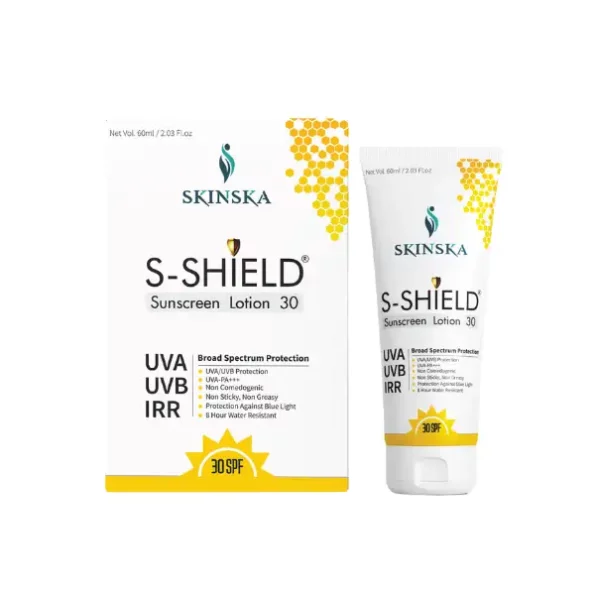 Skinska S-Shield Sun Screen Lotion 30 SPF, 60ml, SN-SHLD-21IN-1.webp, SN SHLD 21IN 1