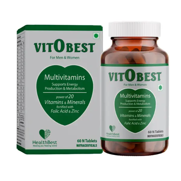 HealthBest VitOBest Tablets, multivitamin and minerals, Fortified with