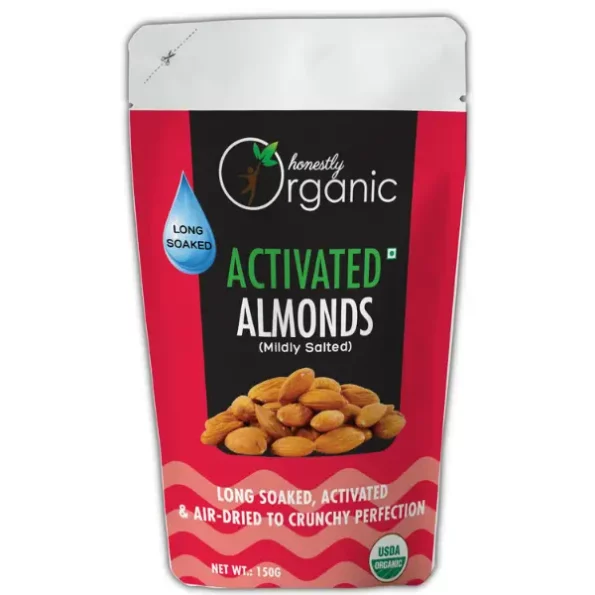 Activated Organic Almonds, Mildly Salted, 150 gm