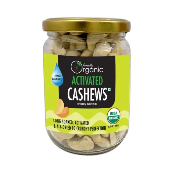Activated Organic Cashews, Mildly Salted, 300 gm