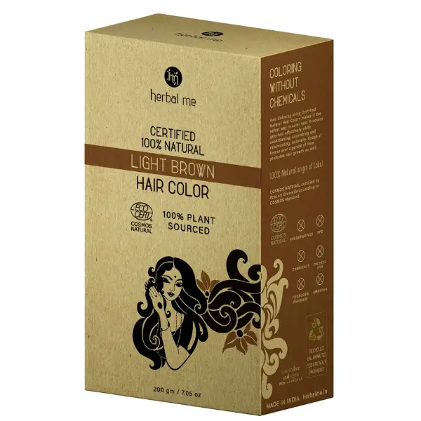 Certified Natural Light Brown Henna Hair Colour (200 gm)