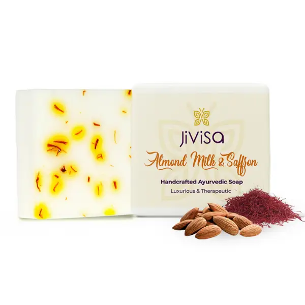 Luxury Almond Milk & Saffron Handcrafted Ayurvedic Soap, 100 gm
