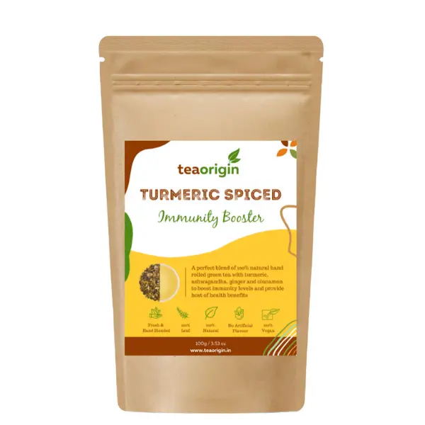 Turmeric Spiced Herbal Tea, 100% Natural, 100 gm, 50+ Cups