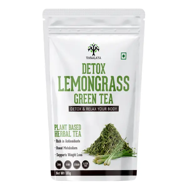 Lemongrass Green Tea Detox Tea for Weight loss & Stress Relief, 100gm