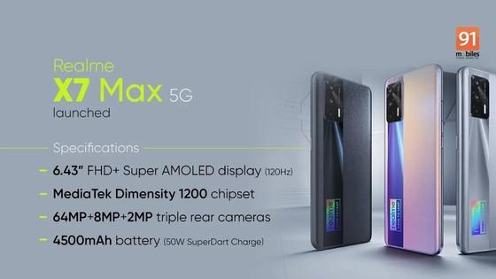 realme X7 Max在印度釋出 搭載天璣1200約售2400起