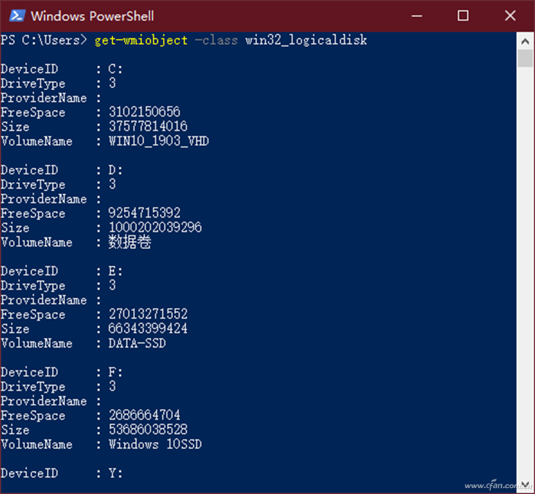 系統小技巧：用PowerShell命令顯示磁碟資訊