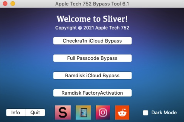 Sliver6.1版本免費繞過iOS14.X忘記密碼機器，支援黑蘋果、虛擬機器