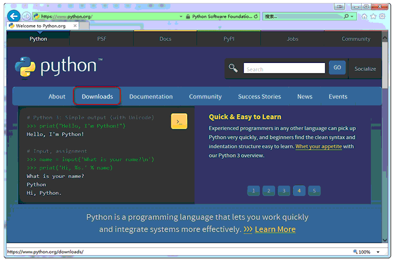 進入Python官網