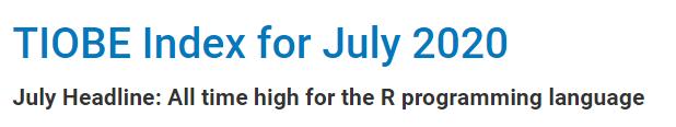 TIOBE 7 月榜单：易于学习使用的统计编程语言开始流行