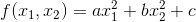 f(x_1, x_2) = ax_1^2 + bx_2^2 +c