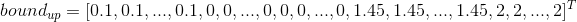 bound_{up}=[0.1, 0.1, ...,0.1,0,0,...,0,0,0,...,0,1.45,1.45,...,1.45,2,2,...,2]^{T}