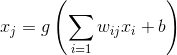 x_{j}=g\left ( \sum_{i=1}^{ } w_{ij}x_{i}+b \right )