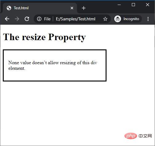 CSS | resize Property | Example 1