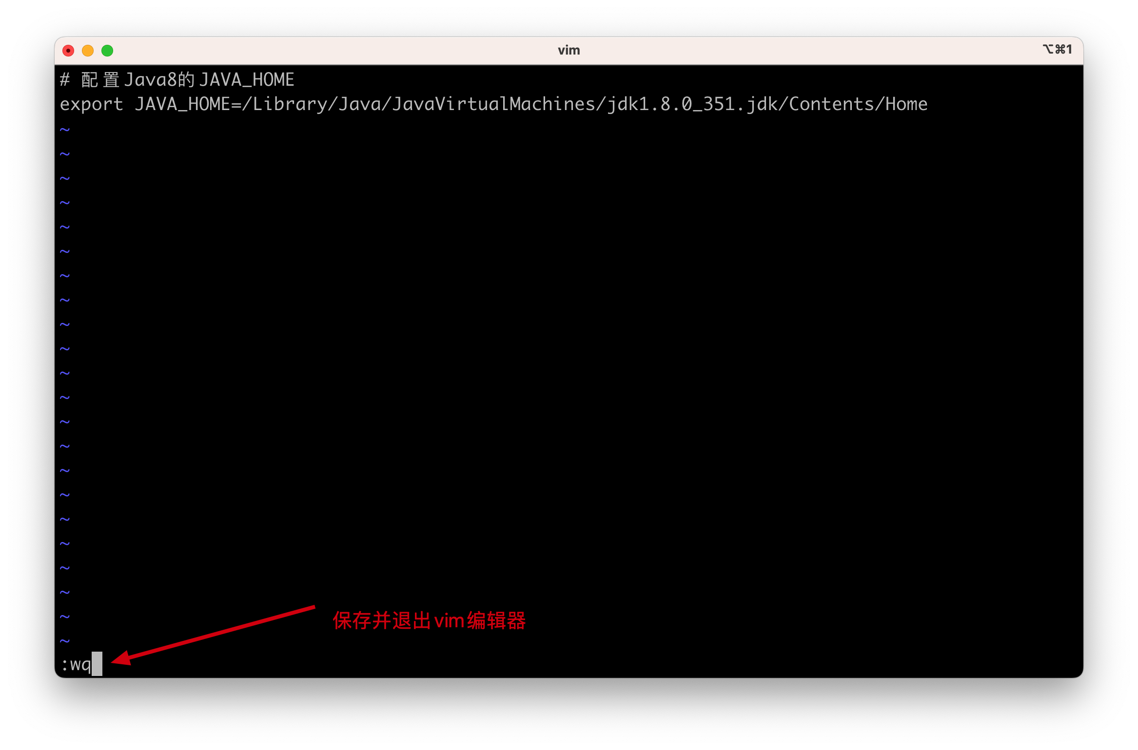 然後按:wq 儲存並退vim編輯器