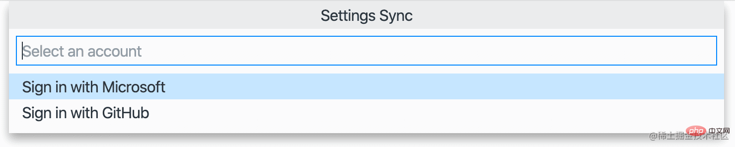 Settings Sync configure dialog