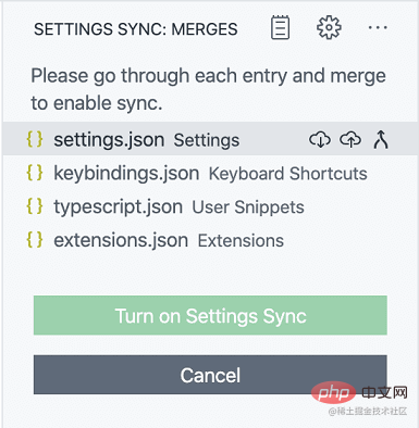 Settings Sync Merges