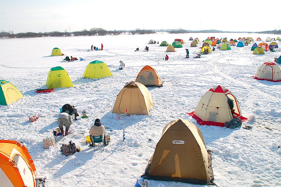 Ice Fishing and Snowshoeing in Hokkaido Nature