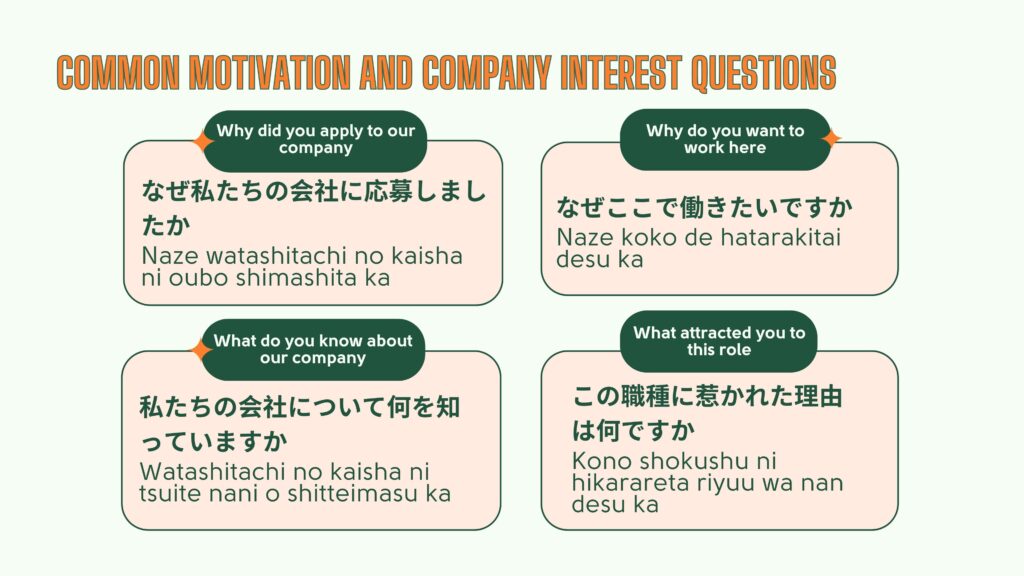 career steps in japan - motivation questions