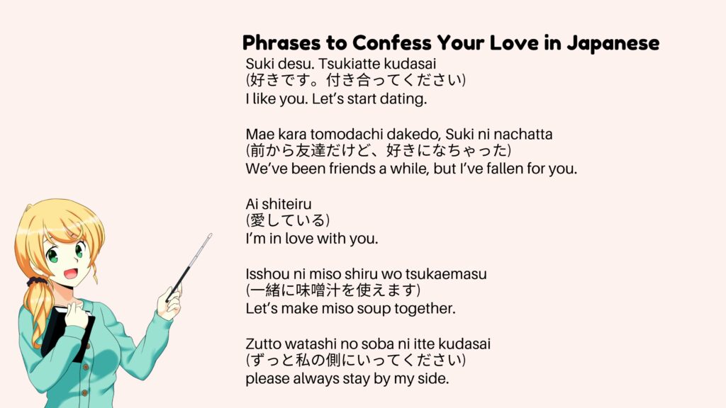 phrases to confess in japanese