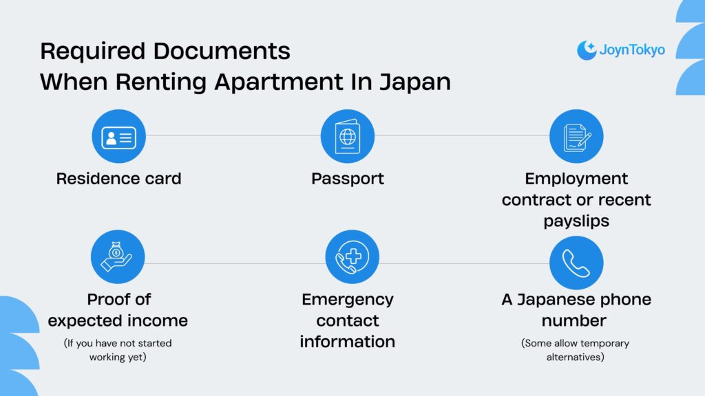 documents for renting apartment in japan