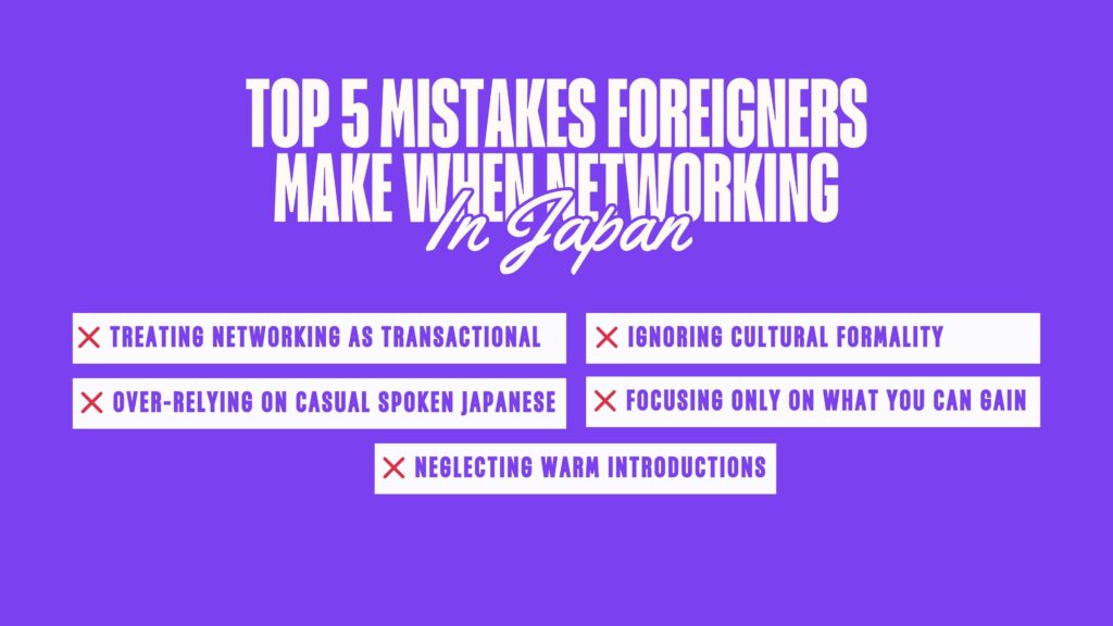 Networking in Japan - mistakes foreigners making when networking in japan