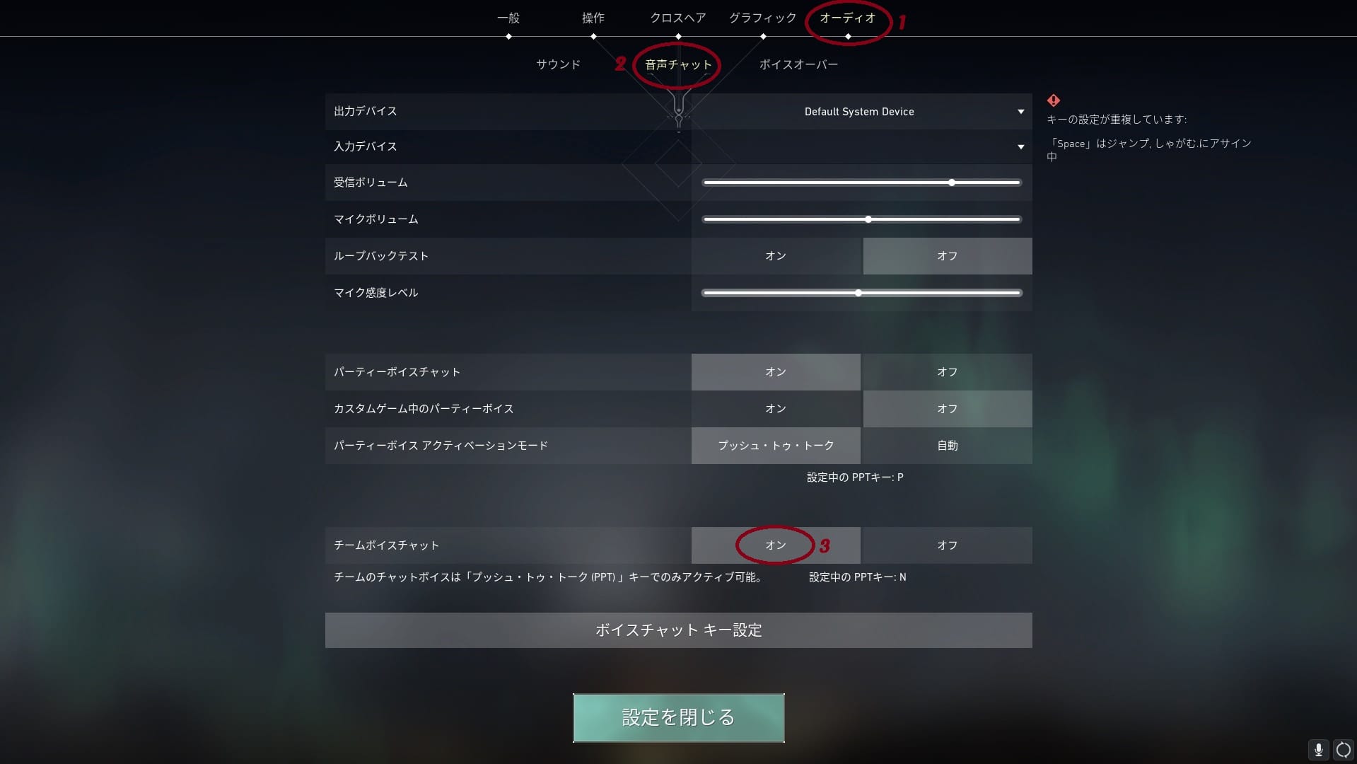 設定画面からチームチャットをオンにするまでの手順