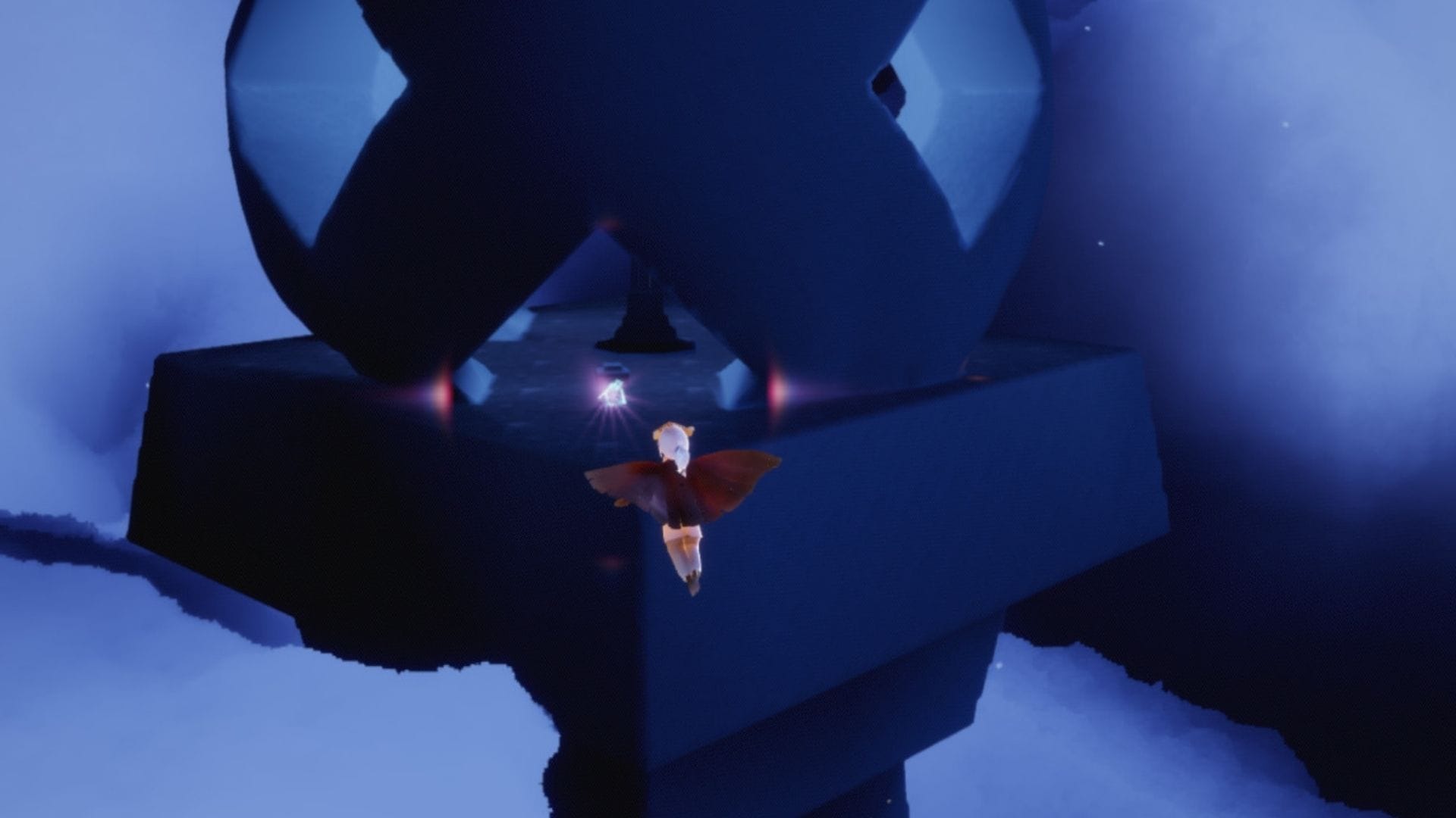 灯篭の上部を目指す