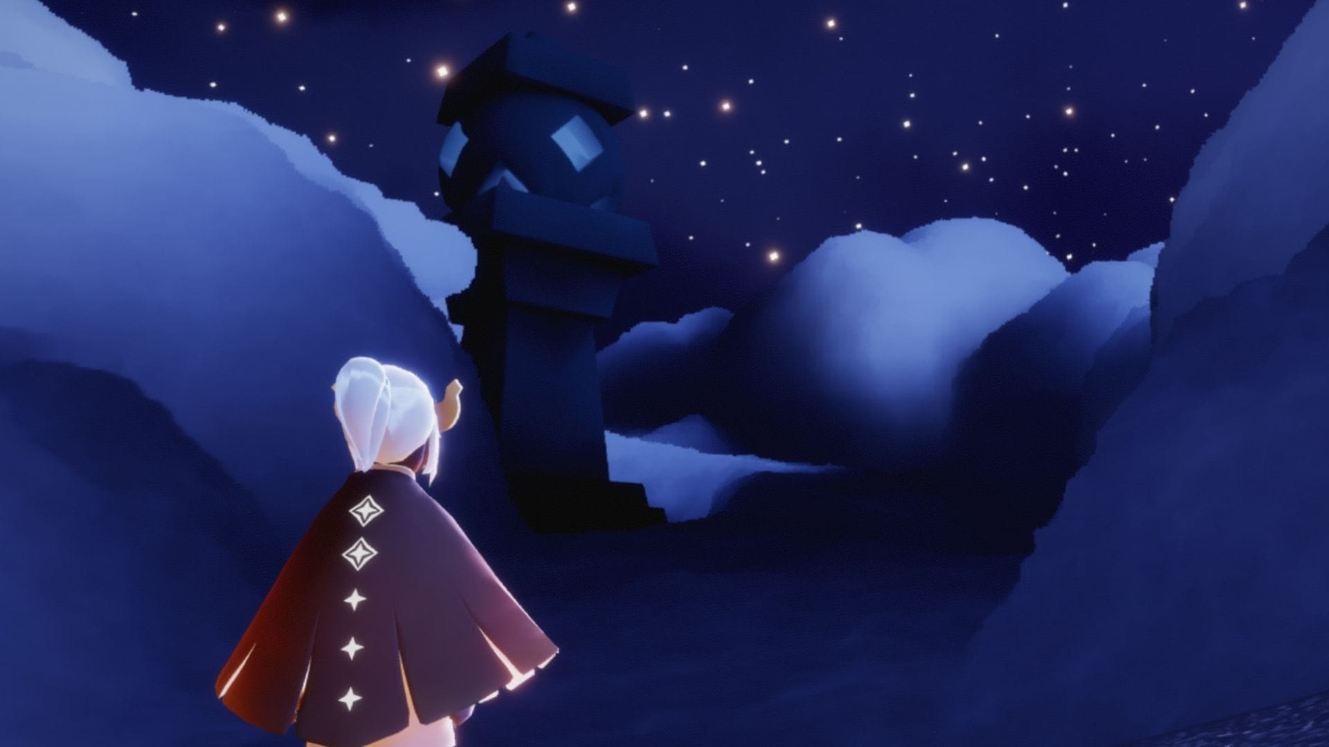 雲の間の巨大な灯篭