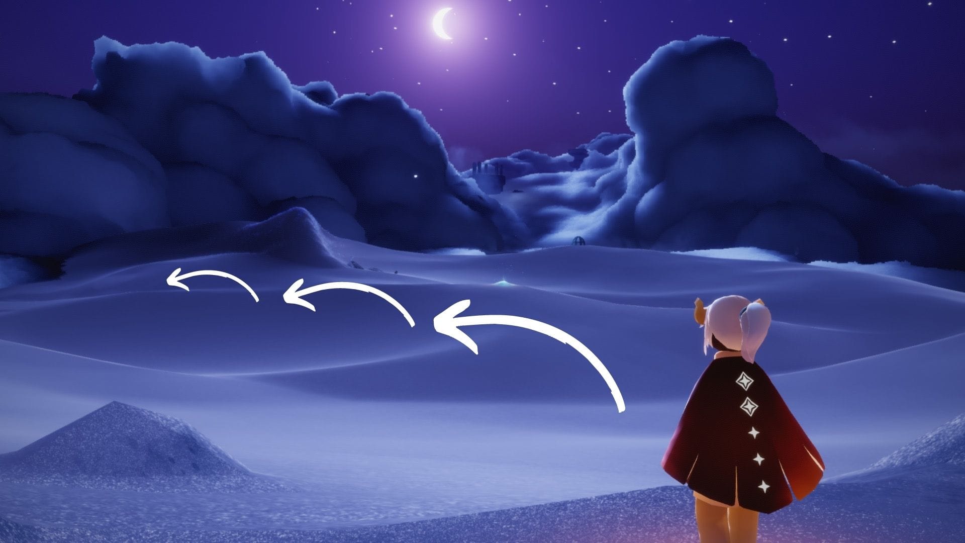 星月夜の砂漠に入ったら左方向へ