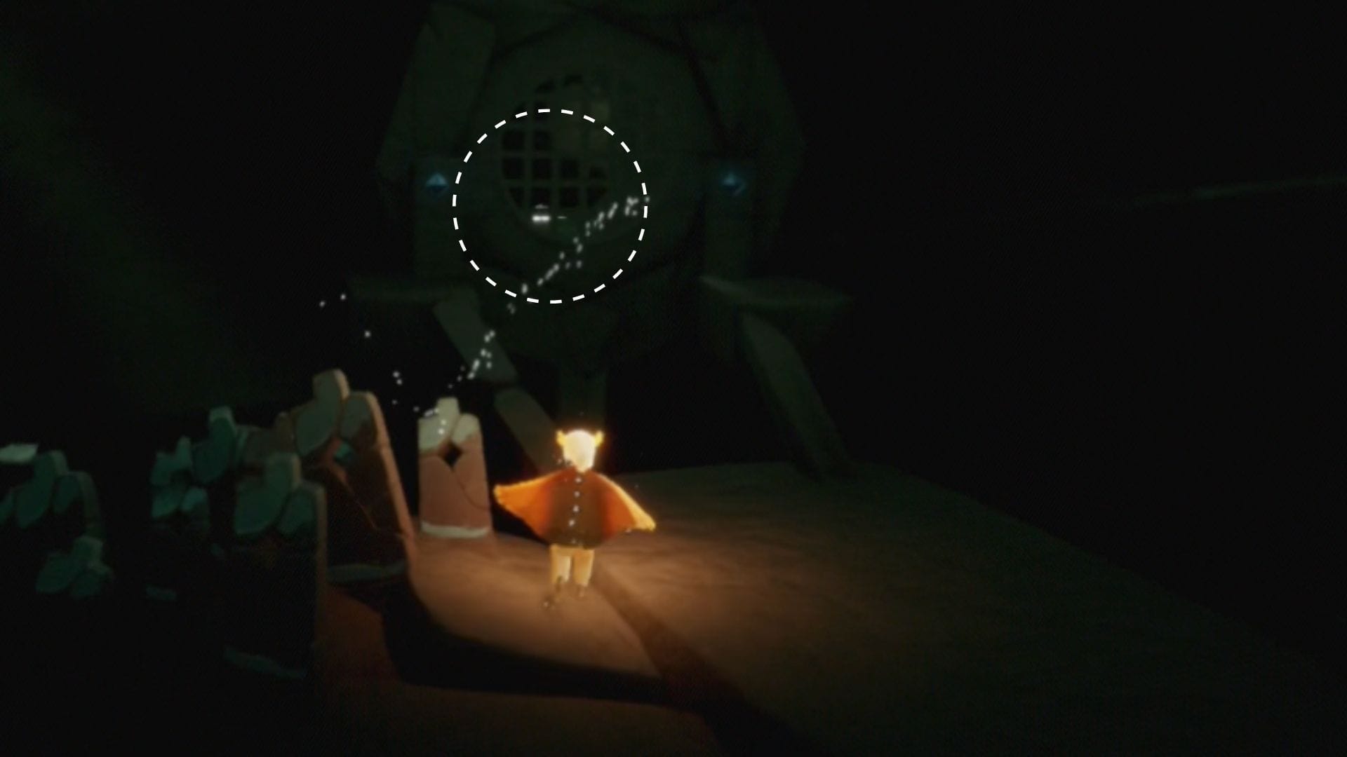 精霊が船内に移動するので追いかけましょう。